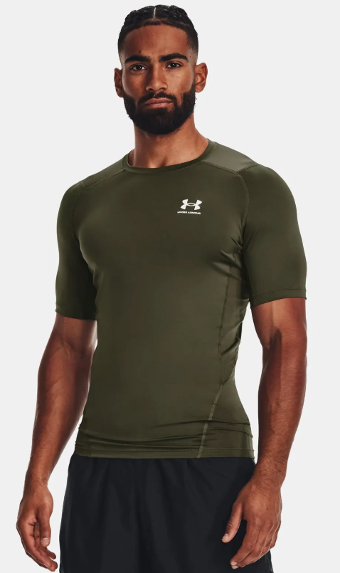 UNDER ARMOUR t-shirt męski koszulka treningowa UA HG Armour Comp SS zielony (S)