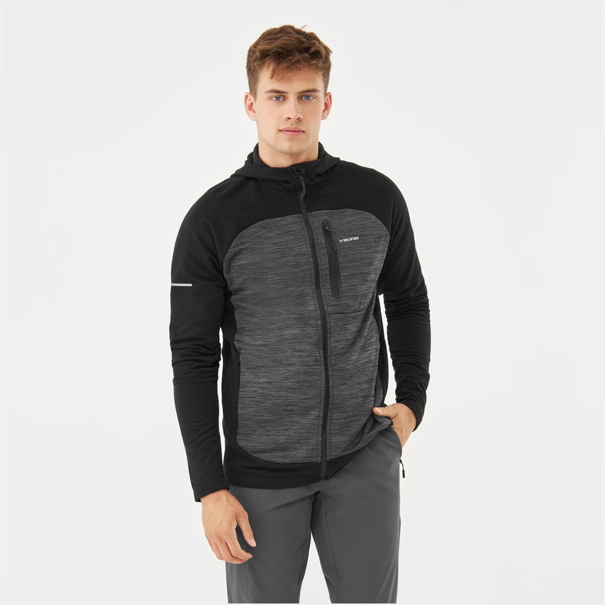 Bluza męska VIKING Delmore Hoodie Man rozpinana z kapturem czarna (XL)