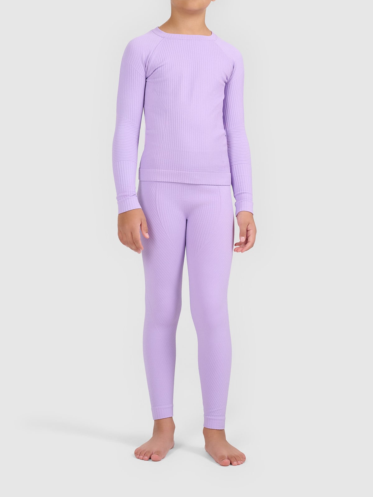 4F Bielizna narciarska zestaw dziecięcy bezszwowa F299 SKI UNDERWEAR fioletowa (140/146)