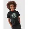 4F JUNIOR T-shirt bawełniany M1555 czarny, Kolor: czarny, Rozmiar: 158