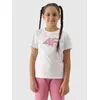 4F JUNIOR T-shirt dziewczęcy F1803 biały, Kolor: biały, Rozmiar: 128
