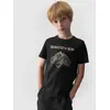 4F JUNIOR T-shirt bawełniany M1553 czarny, Kolor: czarny, Rozmiar: 152