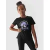 4F JUNIOR T-shirt dziewczęcy bawełniany F1548 czarny, Kolor: czarny, Rozmiar: 140