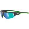 UVEX Okulary sportstyle 215 (53/0/617/8316/UNI) czarno-zielone, Kolor: zielony, Rozmiar: one size