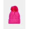 4F JUNIOR Czapka dziecięca z pomponem F419 różowa, Kolor: różowy, Rozmiar: one size