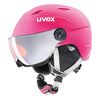 UVEX Kask dziecięcy Junior z wizjerem Visor Pro, Kolor: różowy, Rozmiar: 54-55