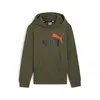 PUMA bluza dziecięca bawełniana z kapturem ESS 2 Col Big Logo Hoodie zielona, Kolor: zielony, Waga: 0.4, Rozmiar: 140