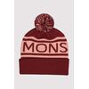 Mons Royale Czapka Unisex PomPom Logo Wine / Dusty Pink
