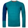 Ortovox Koszulka męska 185 Rock'N'Wool Long Sleeve turkusowa, Kolor: zielony, Waga: 0.5, Rozmiar: XXL