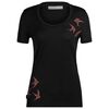 Icebreaker Koszulka damska merino W Tech Lite II Scoop Shapes czarna, Kolor: czarny, Waga: 0.5, Rozmiar: XS