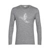 Icebreaker Koszulka męska merino M Tech Lite II LS Tee Skiing Yeti Gritstone Heather, Kolor: szary, Waga: 0.5, Rozmiar: S