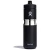 Butelka termiczna Hydro Flask 20 OZ Wide Insulated Sport Bottle - Black, Kolor: czarny, Waga: 1, Pojemność (litry): 0.591