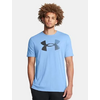UNDER ARMOUR t-shirt męski koszulka bawełniana sportowa BIG LOGO niebieska, Kolor: niebieski, Rozmiar: L