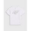 4F koszulka bawełniana t-shirt dla chłopca 4FJWMM00TTSHM2331 biała, Kolor: biały, Rozmiar: 158