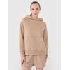 4F bluza dresowa damska z kapturem bawełniana 4FWSS25TSWSF1542 beżowa, Kolor: beżowy, Rozmiar: L