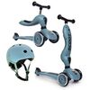 SCOOTANDRIDE hulajnoga Highwaykick 1 + kask regulowany jeździk dla dziecka zestaw 2w1, Kolor: granatowy