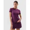 4F koszulka bawełniana damska do ćwiczeń 4FWSS25TTSHF2351 fioletowa, Kolor: fioletowy, Rozmiar: XS