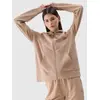 4F bluza dresowa damska z kapturem bawełniana 4FWSS25TSWSF1620 beżowa, Kolor: beżowy, Rozmiar: M