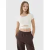 4F koszulka sportowa damska t-shirt 4FRSS25TTSHF2695 beżowa, Kolor: beżowy, Rozmiar: M