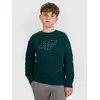 4F bluza dresowa chłopięca bez kaptura 4FWAW25TSWSM1960 zielony