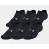 UNDER ARMOUR zestaw skarpetek stopek unisex 6 par Essential No Show czarne, Kolor: czarny, Rozmiar: M