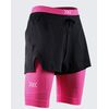 Spodenki damskie X-Bionic EFFEKTOR 2IN1 SHORTS X BLACK/NEO PINK czarne, Kolor: czarny, Rozmiar: XL
