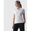 4F koszulka polo damska t-shirt bawełniany F317 biały, Kolor: biały, Rozmiar: XS