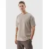 4F t-shirt męski koszulka sportowa bawełniana M1316 beżowa, Kolor: beżowy, Rozmiar: L