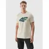 4F koszulka męska t-shirt bawełniany na co dzień M1317 biała, Kolor: biały, Rozmiar: M