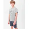 4F T-shirt koszulka chłopięca bawełniana z krótkim rękawem szara, Kolor: szary, Rozmiar: 122