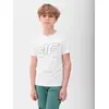 4F Koszulka dziecięca sportowa t-shirt na W-F M691 biały, Kolor: biały, Rozmiar: 122/128
