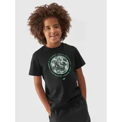 4F JUNIOR T-shirt bawełniany M1555 czarny, Kolor: czarny, Rozmiar: 158