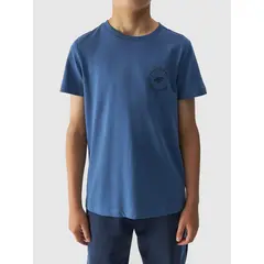 4F Koszulka dziecięca t-shirt chłopięcy na W-F bawełniany M1859 niebieski, Kolor: niebieski, Rozmiar: 164, 4 zdjęcie