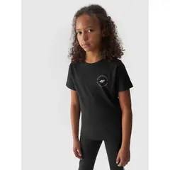 4F JUNIOR T-shirt dziewczęcy F1858 czarny, Kolor: czarny, Rozmiar: 146