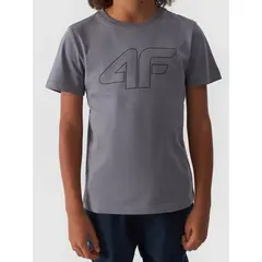 4F JUNIOR T-shirt bawełniany M1627 ciemnoszary, Kolor: ciemnoszary, Rozmiar: 140, 3 zdjęcie