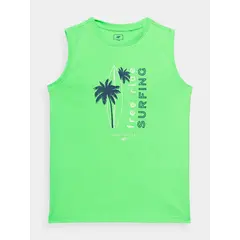 4F koszulka dziecięca bezrękawnik dla chłopca bawełniany M040 zielona, Kolor: zielony, Rozmiar: 134, 4 zdjęcie