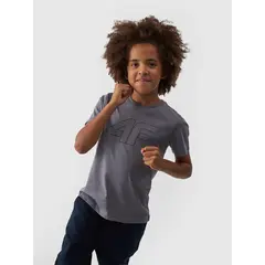 4F JUNIOR T-shirt bawełniany M1627 ciemnoszary, Kolor: ciemnoszary, Rozmiar: 134
