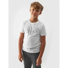 4F JUNIOR T-shirt bawełniany M1627 biały, Kolor: biały, Rozmiar: 128