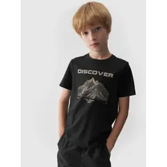 4F JUNIOR T-shirt bawełniany M1553 czarny, Kolor: czarny, Rozmiar: 152
