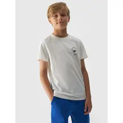 4F Koszulka dziecięca t-shirt chłopięcy na W-F bawełniany M1859 biały, Kolor: biały, Rozmiar: 140