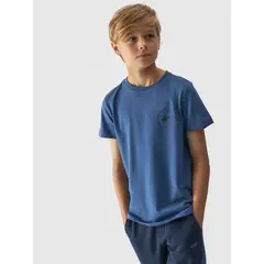 4F Koszulka dziecięca t-shirt chłopięcy na W-F bawełniany M1859 niebieski, Kolor: niebieski, Rozmiar: 164