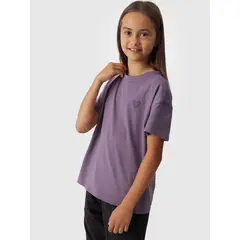 4F t-shirt dziecięcy koszulka bawełniana sportowa F1546 fioletowa, Kolor: fioletowy, Rozmiar: 134