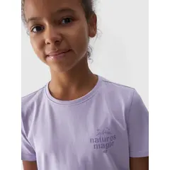 4F koszulka dziecięca bawełniana t-shirt dla dziewczynek F1549 fioletowy, Kolor: fioletowy, Rozmiar: 152, 6 zdjęcie