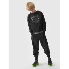 4F JUNIOR Bluza chłopięca z kapturem M1226 czarna, Kolor: czarny, Rozmiar: 128, 2 zdjęcie