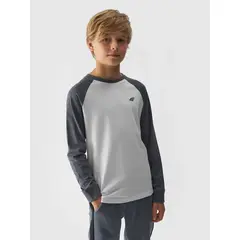 4F JUNIOR Longsleeve chłopięcy M293 szary, Kolor: biały, Rozmiar: 158