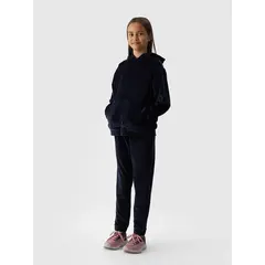 4F spodnie dresowe dziecięce z kieszeniami F753 granatowe, Kolor: niebieski, Rozmiar: 140