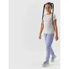 4F JUNIOR Spodnie dresowe dziewczęce F0829 niebieskie, Kolor: niebieski, Rozmiar: 158