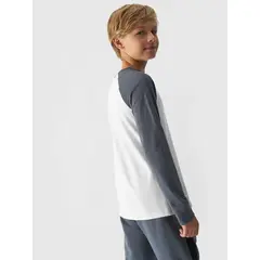 4F JUNIOR Longsleeve chłopięcy M293 szary, Kolor: biały, Rozmiar: 146, 3 zdjęcie