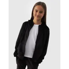 4F JUNIOR Bluza rozpinana F1217 czarna, Kolor: czarny, Rozmiar: 134