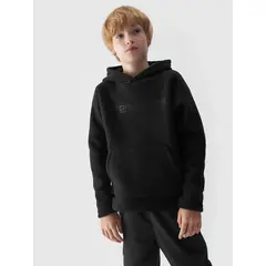 4F JUNIOR Polar chłopięcy z kapturem M213 czarny, Kolor: czarny, Rozmiar: 128